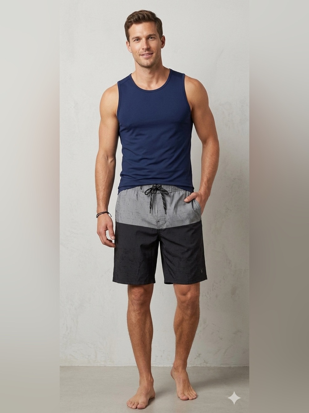 Spyder Black and Gray Athletic Board Swim Shorts Size L